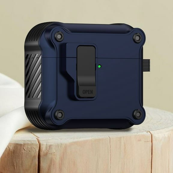 ELEHOLD for Airpods Pro 2nd Gen (2022) Case,Secure Lock Clip Hard Shell Shockproof Case Cover with Keychain for Men Women for Airpods Pro 2nd Gen (2022) ,Blue