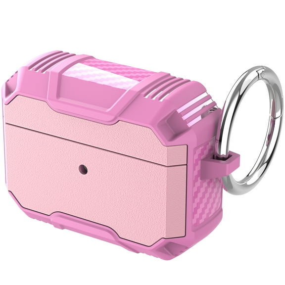 ELEHOLD for Airpods 4th Gen Case,Slim Fit Hard Secure Lock Shockproof Rugged Non-Slip Full Body Protective Case Cover with Keychain for Airpods 4th Gen, Pink