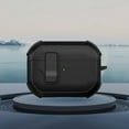 thumbnail image 1 of ELEHOLD For Airpods 4th Gen Rugged Headphone Case Secure Lock Support Wireless Charging Military Full-Body Rugged Shockproof Case Cover with Keychain,Black, 1 of 7