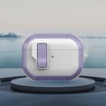 thumbnail image 1 of ELEHOLD For Airpods 4th Gen Rugged Headphone Case Secure Lock Support Wireless Charging Military Full-Body Rugged Shockproof Case Cover with Keychain,Lightpurple, 1 of 7