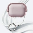 thumbnail image 1 of ELEHOLD for Airpods Pro (2019) Case,Slim Fit Clear Transparent Kickstand Plastic Simple Shockproof Protective Case with Ring Keychain for Airpods Pro (2019),Pink, 1 of 7