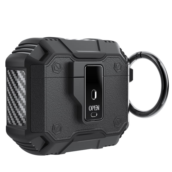 ELEHOLD for Airpods Pro 3 (2025) Case , Shockproof Drop Protective Full Body Protection Support Wireless Charging Rugged Case with Secure Lock for Airpods Pro 3 (2025),Black