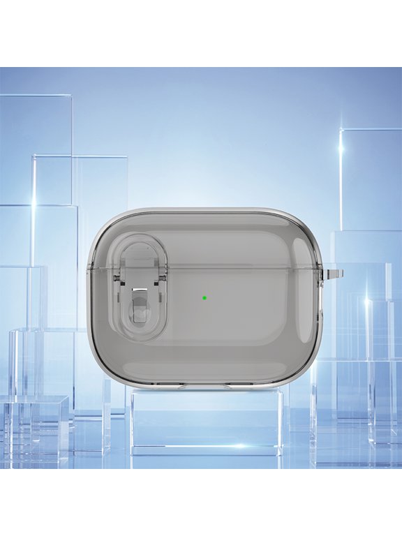 for Airpods Pro 3 2025 Case, Soft Clear Full Body Secure Lock Wireless Charging Shockproof Case with Keychain, Headphone Accessories for Men Women,Black
