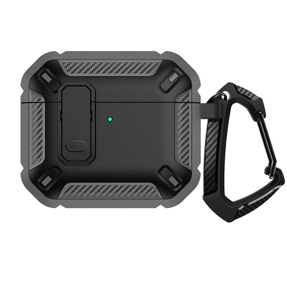 ELEHOLD for Airpods Pro 3rd Gen (2025) Case, Slim Fit Military Hard Shell Secure Lock Clip Full-Body Shockproof Protective Case with Keychain for Airpods Pro 3rd Gen (2025),Gray