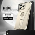 thumbnail image 1 of ELEHOLD Aluminum Alloy Frameless For iPhone 16 Pro, Compatible with Mag-Safe,Metal Magnetic Invisible Kickstand Metal Frameless Design Slim Fit Bumper Shockproof Case For iPhone 16 Pro,Gold, 1 of 9
