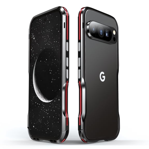 ELEHOLD Aluminum Frame Metal Bumper Frame Slim Cool Design for Google Pixel 10 /10 Pro, Metal Frame Armor Bumper No Back, Shock Absorbent Protective for Google Pixel 10 /10 Pro ,Red