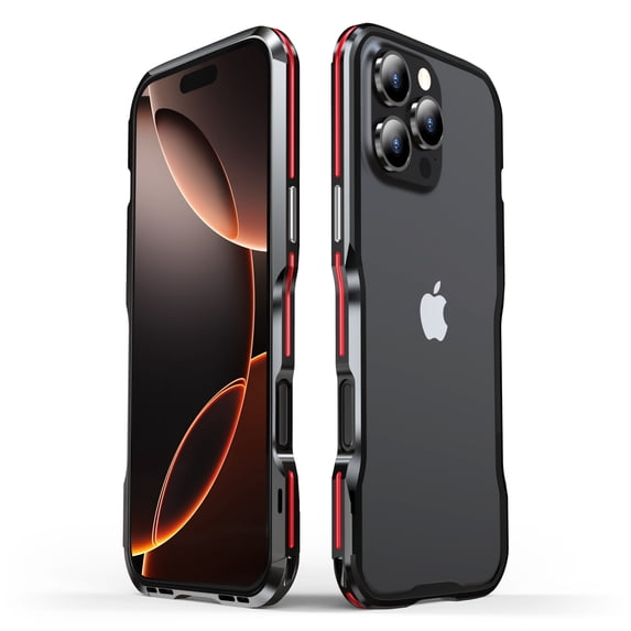 ELEHOLD Aluminum Frame Metal Bumper Frame Slim Cool Design for iPhone 16 Plus, Metal Frame Armor Bumper No Back, Shock Absorbent Protective for iPhone 16 Plus ,Red