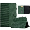 thumbnail image 1 of ELEHOLD For Amazon Fire 7 2015/2017/2019 Diamond Embossing Leather Folio Folding Full Body Protective Case Kickstand Shockproof Cover, Auto Sleep&Wake, with Credit Card Slot, Green, 1 of 10