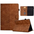 thumbnail image 1 of ELEHOLD For Amazon Fire 7 2015/2017/2019 Diamond Embossing Leather Folio Folding Full Body Protective Case Kickstand Shockproof Cover, Auto Sleep&Wake, with Credit Card Slot, Brown, 1 of 10