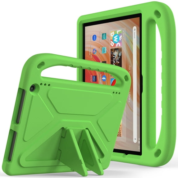 ELEHOLD for Amazon Fire HD 10 13th Generation 2023 Rugged Case Kids Friendly EVA Full Body Protective Handle Grip Kickstand Function Shockproof Kids Case for Fire HD 10 2023,Green