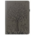 thumbnail image 1 of ELEHOLD for Amazon Kindle Fire Max 11 Case (13th Generation, 2023 Release) 11" Flip Leather Case with Card Slots Kickstand Pencil Holder Tree and Deer Pattern Skin-Touch Shockproof Cover,Gray, 1 of 11