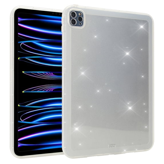 ELEHOLD for Apple 11th(A16) 2025/ iPad 10th Gen Case,Lightweight Soft TPU Glitter Sparkly Bling Ultra Slim Shock-Absorbing Anti-Scratch Translucent Case for Apple 11th(A16) 2025/ iPad 10th Gen,White