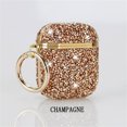 thumbnail image 1 of ELEHOLD for Apple Airpods 2 &1 Shiny Sparkle Bling Case, Crystal Diamond Sparkling Glittering Powder Surface Electroplated Frame AirPods Cover Case with Carabiner Keychain,Rosegold, 1 of 5