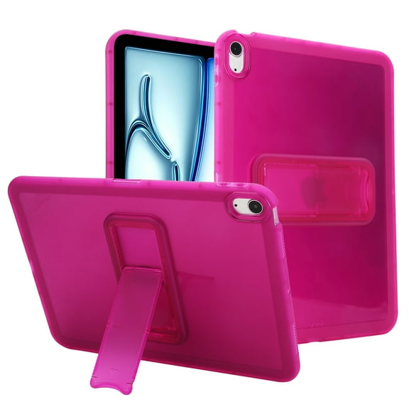 ELEHOLD For Apple iPad Air 11-inch M3 (2025) / M2 (2024) Protection Case ,Slim Lightweight Shell TPU Bumper + PC Translucent Matte Cover with Built-in Kicksatnd ,Rose