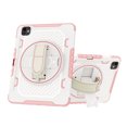 thumbnail image 1 of ELEHOLD for Apple iPad Air 6th Gen 11 Inch (2024), Heavy Duty Rugged Case Hidden Kickstand Handstrap Wristband Pencil Holder Shockproof Anti-Scratch Hybrid Case,Pink, 1 of 6