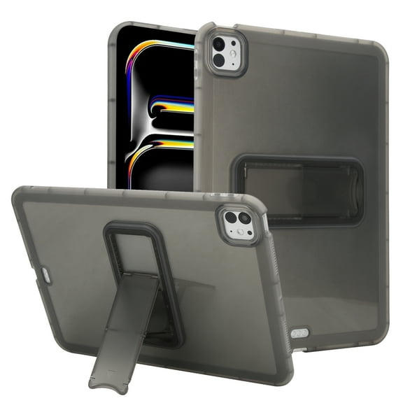 ELEHOLD For Apple iPad Pro 10.5 2018/2017 Protection Case ,Slim Lightweight Shell TPU Bumper + PC Translucent Matte Cover with Built-in Kicksatnd , Black