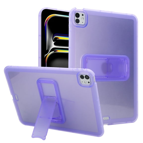 ELEHOLD For Apple iPad Pro 10.5 2018/2017 Protection Case ,Slim Lightweight Shell TPU Bumper + PC Translucent Matte Cover with Built-in Kicksatnd , Purple