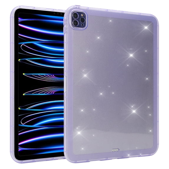 ELEHOLD For Apple iPad Pro 10.5 Slim Glitter Clear Case Soft TPU Cover, Military Grade Proetction, Reinforced Shock-Absorbing Corner, Slim&Lightweight, Purple