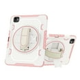 thumbnail image 1 of ELEHOLD for Apple iPad Pro 11 Inch (2024), Heavy Duty Rugged Case Hidden Kickstand Handstrap Wristband Pencil Holder Shockproof Anti-Scratch Hybrid Case,Pink, 1 of 6