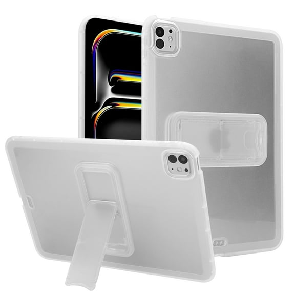 ELEHOLD For Apple iPad Pro 11-inch (M5) 2025/Pro 11-inch (M4) 2024 Protection Case ,Slim Lightweight Shell TPU Bumper + PC Translucent Matte Cover with Built-in Kicksatnd , Clear