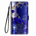 thumbnail image 1 of ELEHOLD for Apple iPhone 11 Pro Max Credit Card Wallet Case, Shockproof Drop Protection Wireless Charging Vegan PU Leather Magnetic Adjustable Stand Cover with Wrist Strap, Blue Rose & Butterfly, 1 of 6