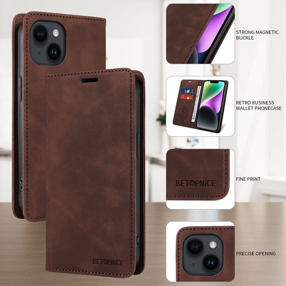 ELEHOLD for Apple iPhone 11 Pro Wallet Case with RFID Blocking, PU Leather Flip Folio Card Holders RFID Blocking Kickstand Shockproof TPU Inner Shell Phone Cover for Women Men, brown