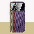 thumbnail image 1 of ELEHOLD for Apple iPhone 13 Pro Max Carbon Fiber Texture Cover, Slim Thin Shockproof Protective Hybrid Hard PC Soft TPU Bumper Drop Protection Boys Men Phone Cover, Green+Purple, 1 of 6