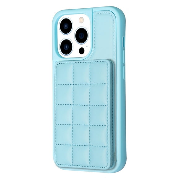 ELEHOLD for Apple iPhone 13 Pro Card Holder Back Case with Pockets, Premium PU Leather ID Cash Credit Slots Magnetic Kickstand Flip Folio Slim Hard Protective Cover, blue