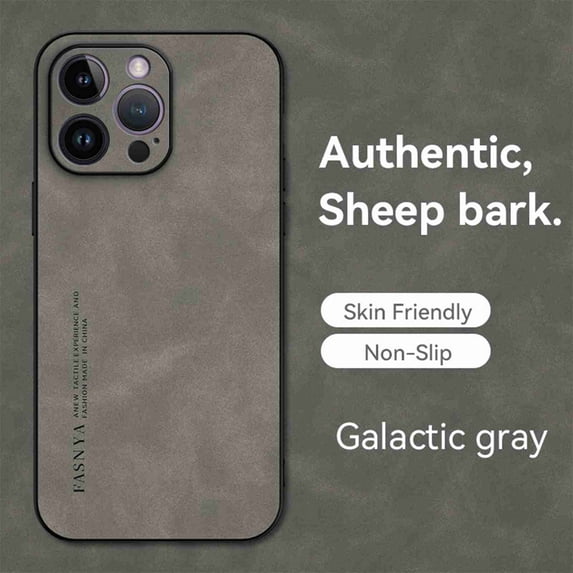 ELEHOLD for Apple iPhone 13 Pro Classic Business Case Shockproof Luxury Soft Premium PU Leather Slim Business Style with Wireless Charging Back Protective Cover, gray