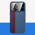 thumbnail image 1 of ELEHOLD for Apple iPhone 14 Pro Max Carbon Fiber Texture Cover, Slim Thin Shockproof Protective Hybrid Hard PC Soft TPU Bumper Drop Protection Boys Men Phone Cover, Purple+Blue, 1 of 6