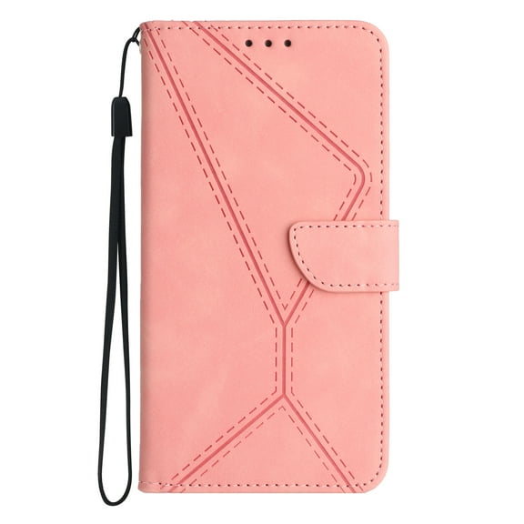 ELEHOLD for Apple iPhone 14 Plus Flip Wallet Case, Magnetic PU Leather Wallet Case with Card Holder Kickstand Hand Strap Shockproof Folio Flip Protective Cover, pink