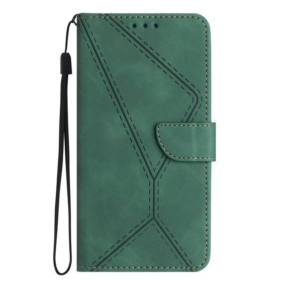 ELEHOLD for Apple iPhone 14 Pro Flip Wallet Case, Magnetic PU Leather Wallet Case with Card Holder Kickstand Hand Strap Shockproof Folio Flip Protective Cover, green