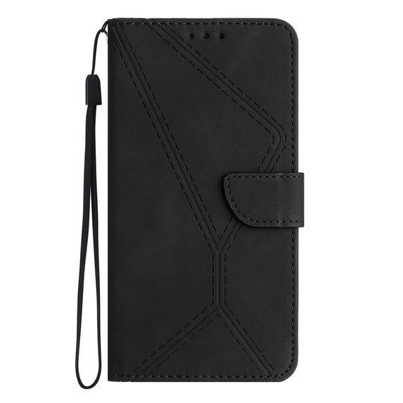 ELEHOLD for Apple iPhone 14 Pro Max Flip Wallet Case, Magnetic PU Leather Wallet Case with Card Holder Kickstand Hand Strap Shockproof Folio Flip Protective Cover, black