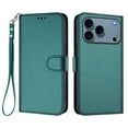 thumbnail image 1 of ELEHOLD For iPhone 17 Pro Max Flip PU Leather Wallet Case with Credit Card Slot RFID Blocking Kickstand Shock-Absorbent TPU Magnetic Protective Cover With Lanyard , Darkgreen, 1 of 11