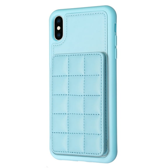 ELEHOLD for Apple iPhone XS/X Card Holder Back Case with Pockets, Premium PU Leather ID Cash Credit Slots Magnetic Kickstand Flip Folio Slim Hard Protective Cover, blue