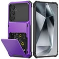 thumbnail image 1 of ELEHOLD Armor Case for Samsung Galaxy A15 Flip Open Back Wallet Hidden Card Slot Rugged Shockproof Hybrid Hard PC Shell Anti-Scratch Case for Samsung Galaxy A15,Purple, 1 of 6