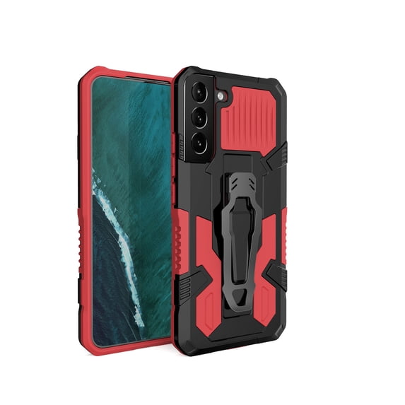 ELEHOLD Armor Case for Samsung Galaxy S23 Plus 6.6",Rugged Hybrid Full Body Protective Case Hidden Kickstand Magnetic Car Mount Anti-Scratch Shockproof Case for Samsung S23+, Red