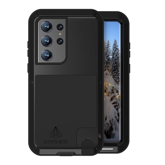 ELEHOLD Armor Case for Samsung Galaxy S24 Ultra,Heavy Duty Military Grade Metal Cover Shockproof Dustproof Case Fit for Outdoor Sports Cover for Samsung S24 Ultra,black