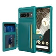 thumbnail image 1 of ELEHOLD Back Wallet Case for Google Pixel 7A Flip Card Slots Magnetic Clasp Slim Shockproof Heavy Duty Works with Magnetic Car Mount for Google Pixel 7a, Green, 1 of 7