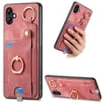 thumbnail image 1 of ELEHOLD Back Wallet Case for Samsung Galaxy A04E Premium PU Leather Credit Card Slots Strong Magnetic Compatible with Magnetic Car Mount Holder Finger Ring Holder Stand Drop Protection Case,pink, 1 of 8