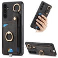thumbnail image 1 of ELEHOLD Back Wallet Case for Samsung Galaxy A13 5G Premium PU Leather Credit Card Slots Strong Magnetic Compatible with Magnetic Car Mount Holder Finger Ring Holder Stand Drop Protection Case,black, 1 of 8
