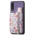 thumbnail image 1 of ELEHOLD Back Wallet Case for Samsung Galaxy A14 5G Case with Flower Floral Pattern RFID Blocking Card Holders Zipper Storage Stand Function Magnetic Shockproof Purse Cover,purple, 1 of 8