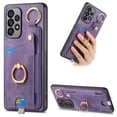 thumbnail image 1 of ELEHOLD Back Wallet Case for Samsung Galaxy A23 4G Premium PU Leather Credit Card Slots Strong Magnetic Compatible with Magnetic Car Mount Holder Finger Ring Holder Stand Drop Protection Case,purple, 1 of 1