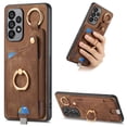 thumbnail image 1 of ELEHOLD Back Wallet Case for Samsung Galaxy A33 5G Premium PU Leather Credit Card Slots Strong Magnetic Compatible with Magnetic Car Mount Holder Finger Ring Holder Stand Drop Protection Case,brown, 1 of 8
