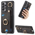 thumbnail image 1 of ELEHOLD Back Wallet Case for Samsung Galaxy A52 5G Premium PU Leather Credit Card Slots Strong Magnetic Compatible with Magnetic Car Mount Holder Finger Ring Holder Stand Drop Protection Case,black, 1 of 8