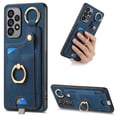 thumbnail image 1 of ELEHOLD Back Wallet Case for Samsung Galaxy A53 5G Premium PU Leather Credit Card Slots Strong Magnetic Compatible with Magnetic Car Mount Holder Finger Ring Holder Stand Drop Protection Case,blue, 1 of 8