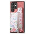 thumbnail image 1 of ELEHOLD Back Wallet Case for Samsung Galaxy S23 Case with Flower Floral Pattern RFID Blocking Card Holders Zipper Storage Stand Function Magnetic Shockproof Purse Cover,pink, 1 of 8
