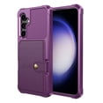 thumbnail image 1 of ELEHOLD Back Wallet Case for Samsung Galaxy S23 FE Flip Card Slots Magnetic Clasp Slim Shockproof Heavy Duty Works with Magnetic Car Mount design for Samsung Galaxy S23 FE,Purple, 1 of 7