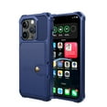 thumbnail image 1 of ELEHOLD Back Wallet Case for iPhone 15 Pro Flip Card Slots Magnetic Clasp Slim Shockproof Heavy Duty Works with Magnetic Car Mount for iPhone 15 Pro,Blue, 1 of 5