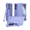 thumbnail image 1 of ELEHOLD Built-in Front Screen Protector Case for Samsung Galaxy Z Fold 6,Luxury PC Hinge Protection Case Shockproof Pen Holder Kickstand Cover with Stylus for Galaxy Z Fold 6 5G,Purple, 1 of 7
